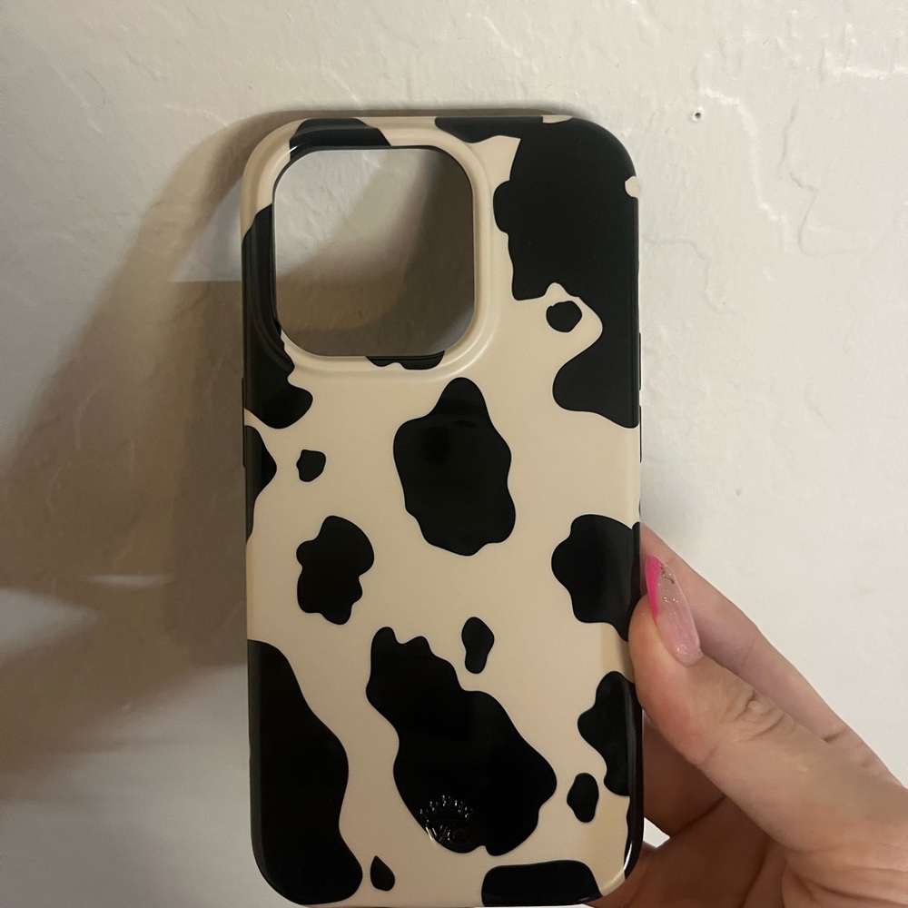 Cow Print Phone Case - Black and Cream